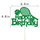 thumbnail image 2 of Adorno para pastel Dxsdgetue Tenis Feliz Cumpleaños Verde, 2 of 8