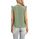 thumbnail image 3 of INSPIRE CHIC Blusas de Verano con Volantes de Manga Corta para Mujeres Elegantes de Chifón con Cuello en V Casual Elegantes para el Trabajo L Verde, 3 of 6