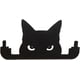 thumbnail image 1 of Adorno de gato con dedo medio, divertido adorno de gato negro con dedo medio, decoración de gato negro levantando el dedo medio, regalo para amantes de los gatos. (10 * 5 cm), 1 of 7