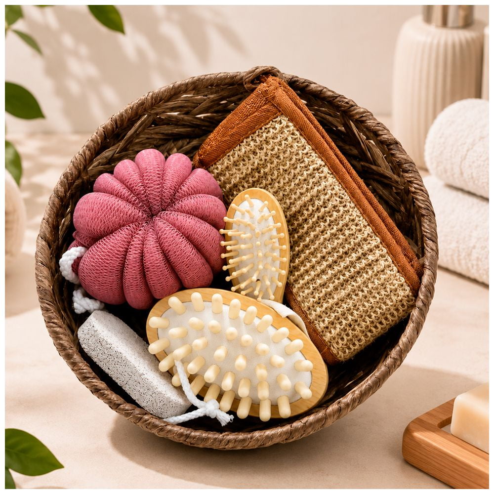 Irm - Set De Baño Para Regalo Kit Spa Con Canasta Redonda Y Accesorios