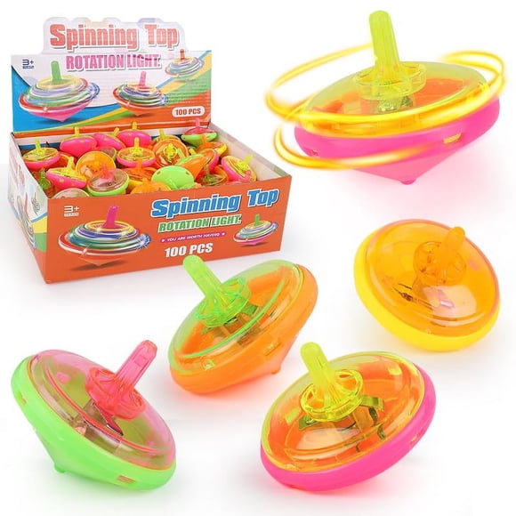 Juguete infantil en miniatura con luz LED intermitente, 100 unidades