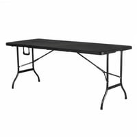 Tododescuento - Mesa Plegable 1.80 Mts Tipo Maleta Con Seguro Negra