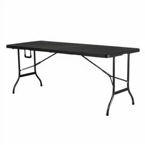 Tododescuento - Mesa Plegable 1.80 Mts Tipo Maleta Con Seguro Negra