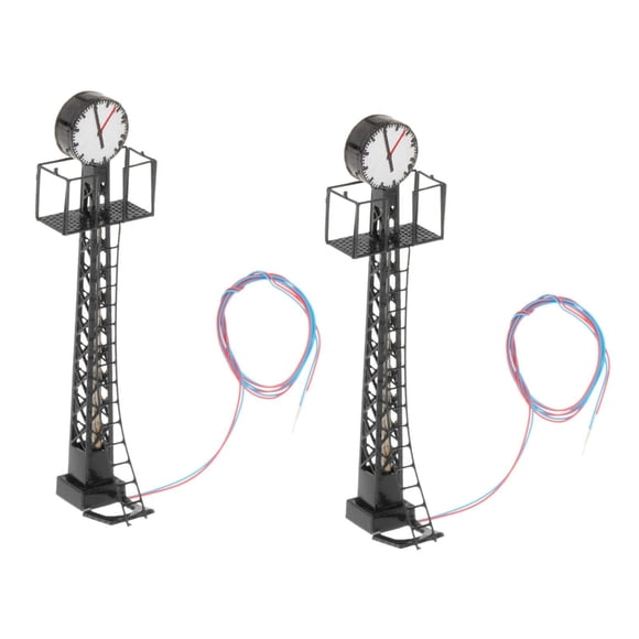 2 Piezas De Luces De Ferrocarril Modelo Escala HO Para Accesorios De Iluminación De Jardín De Hadas Negro