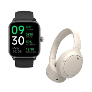 Lhotse - Pack Smartwatch Black Rhythm + Audífonos Cream Beatmaster