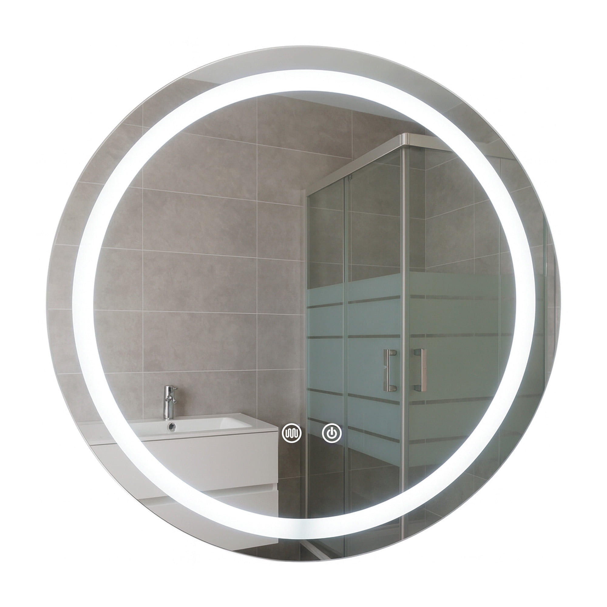 Joytek - Espejo Redondo Touch Con Luz Led 3 Colores 60 Cm De Diámetro