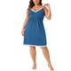 thumbnail image 2 of Agnes Orinda Women's Plus Size Escuela Colegio Pijama Encaje Tirantes Espagueti Babydoll Camisón Lencería Escote en V Camisón 2X Azul, 2 of 6