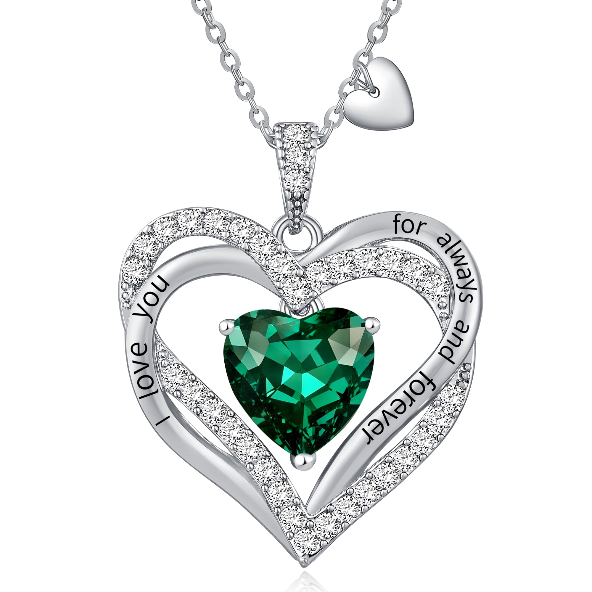 Heshpaws - Colcollares Colgantes De Amor De Amor Para Mujeres Con Piedra De Nacimiento Zirconia, Regalo De Joyería De Aniversario De Cumpleaños De Navidad Para Mujeres Esposa