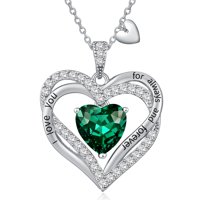 Collar Heshpaws Love Pendant Birthstone Zirconia Plata