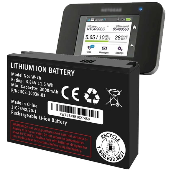 Batería Qoutmcuy W-7B 3000 mAh para Netgear AirCard LTE