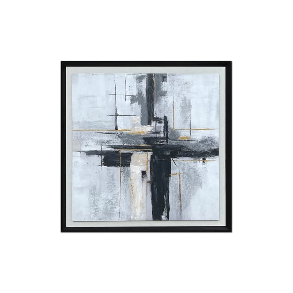 Cuadro Decorativo Abstracto Pintado a Mano Punto De Quiebre II 70x70