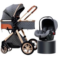 Coche Cuna Con Silla Nido Y Accesorios Lubabycas Gris