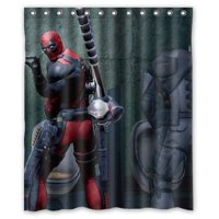 Pinghai - Cortina De Ducha De Hulk Y Deadpool Con Ganchos (167 X 183 Cm)
