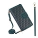 thumbnail image 1 of Zipper Lattice Green Leather Sheath Phone Case For Samsung S23 S22 S21 Ultra / S23 S22 S21 S20 Plus / S23 S22 S21 S20 / A52 / A71 / A72 / A22 / A32 / A21S / S20 FE / S10 Plus / Note 10 20 / Note 20 10, 1 of 5