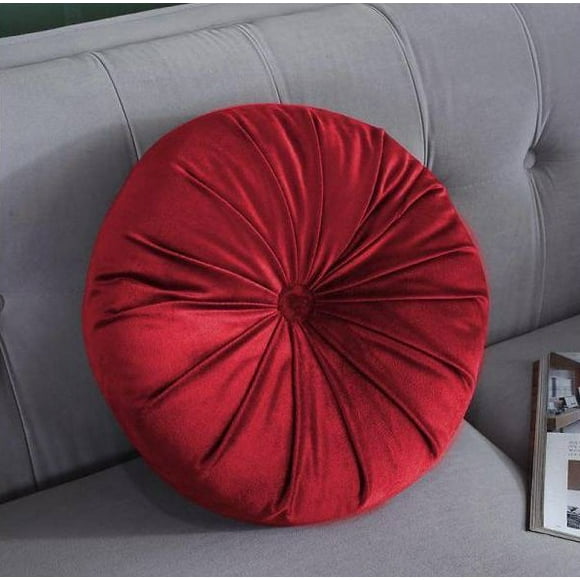 Cojin Velvet liso Rojo