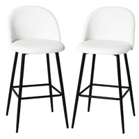 Moboi - Pack 2 Pisos De Bar Taburete Velvet 66Cm Terciopelo Blancos
