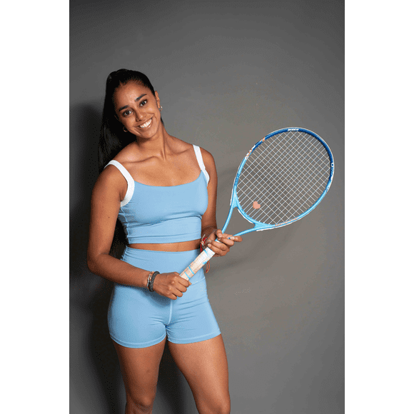 Tank Top Celeste espalda baja