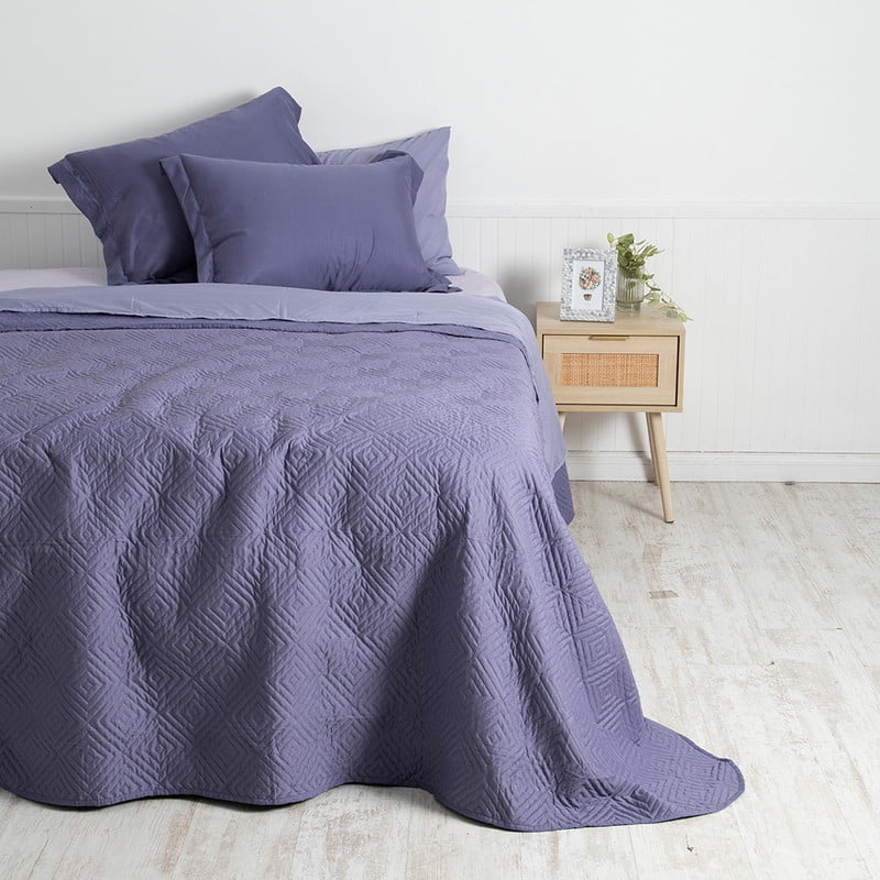 Mashini - Set Quilt + Sabana Lisa 2 P Morado