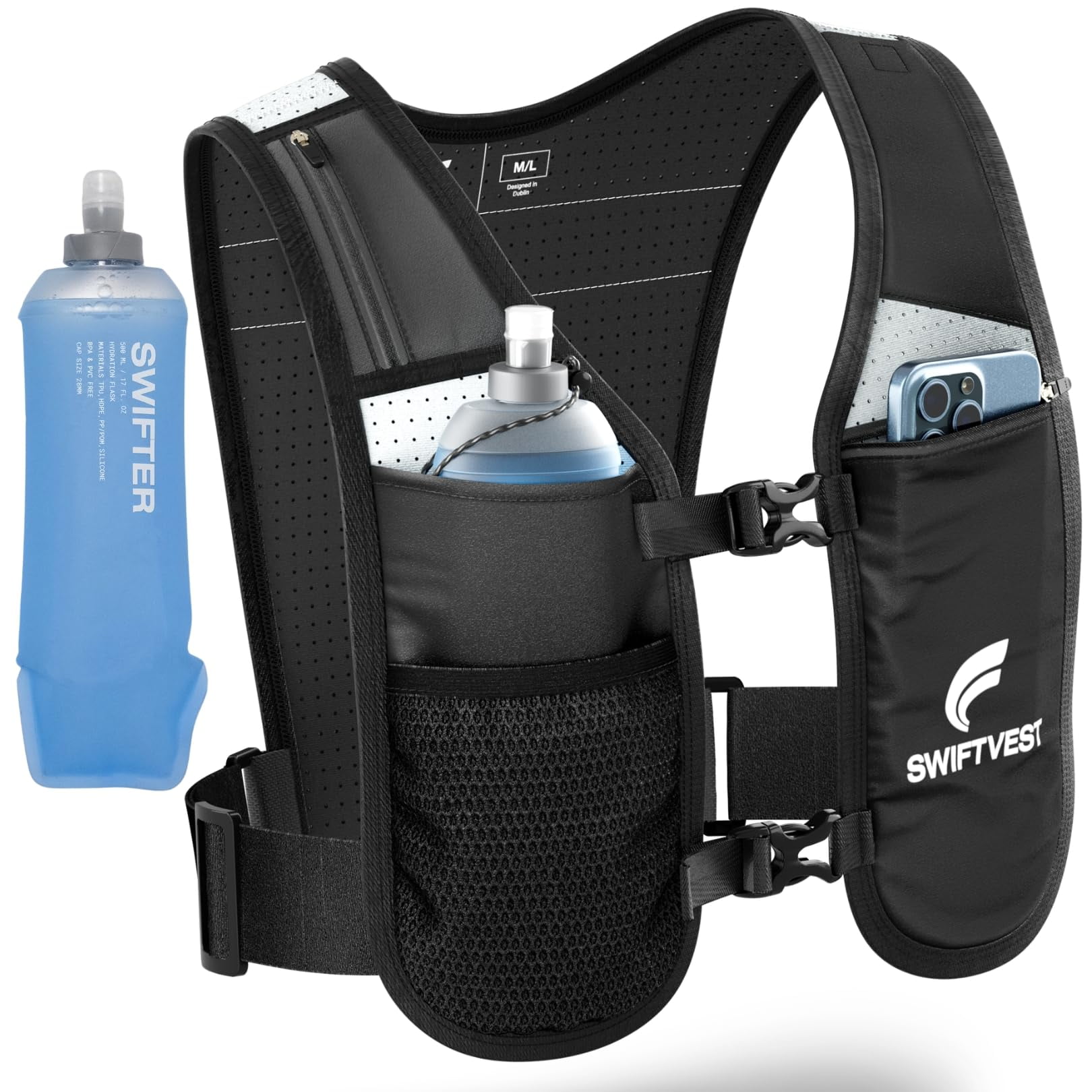 Chaleco Para Correr Swiftvest De Hidratación Ligero Con Botella De Agua