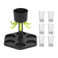 Magideal - Portavasos Para Degustación De Cerveza, Bandeja Para Tazas, Soporte Para Bandeja De Vidrio, Bandeja Para Servir Cerveza Para Gabinete De Casa, Cocina, Rejilla Con Taza
