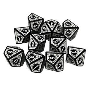 Magideal - 10X Dados Poliédricos Juego De Dados Juguetes De Barra Dados De Múltiples Caras Dados Acrílicos D10 Para Juegos De Mesa Juego De Mesa Reunión Familiar Blanco