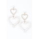 thumbnail image 1 of Aretes Fashnzfab Twin Pearl Jewel Colgantes Corazón Oro con Perlas Crema, 1 of 2