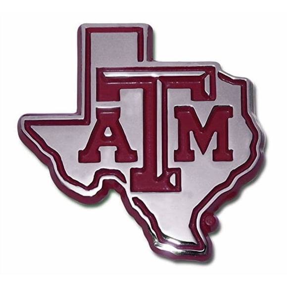 Emblema automático Texas A&M Aggies de metal con ribete granate