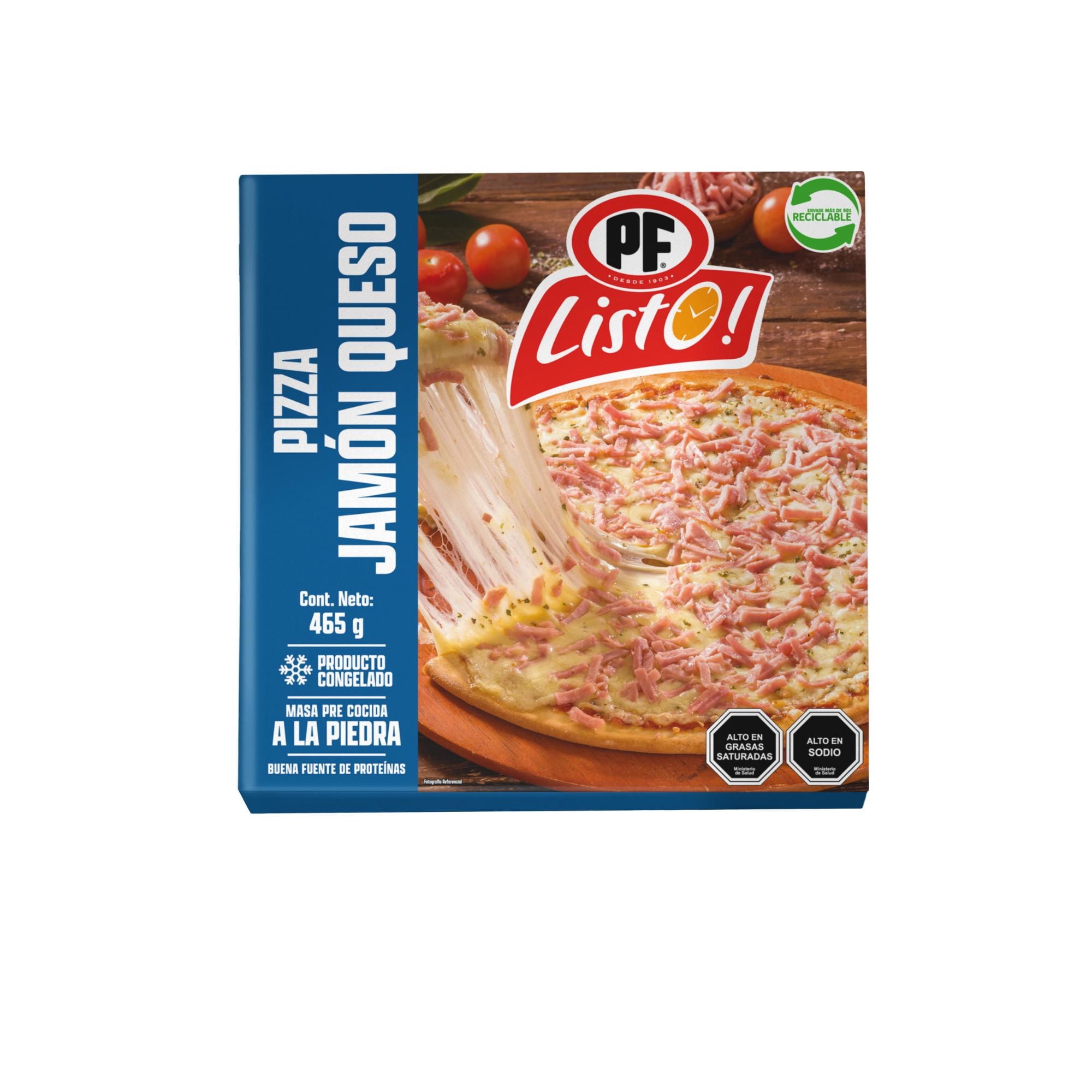 Pizza Jamón Queso Congelada 465 g Pf Listo