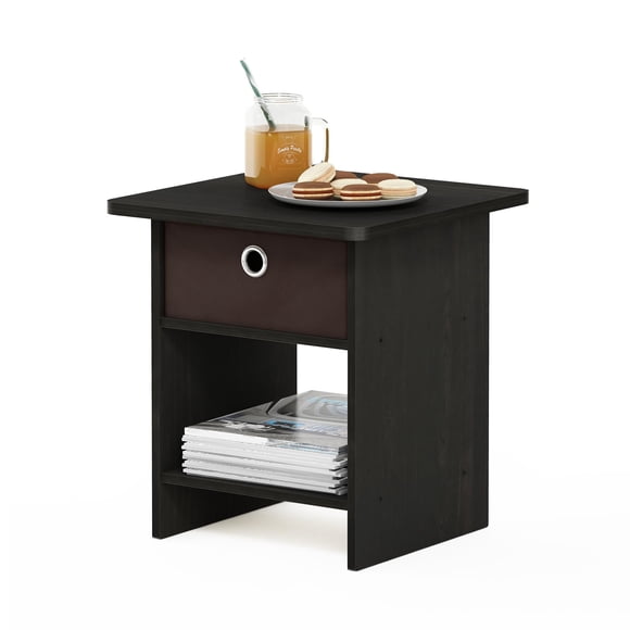 Mesa auxiliar Furinno DARIO con papelera y estante