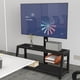 thumbnail image 2 of Wooden Storage TV Stand Black Tempered Glass Height Adjustable Universal Swivel Entertainment Center With Mount TV Stand,black, 2 of 3