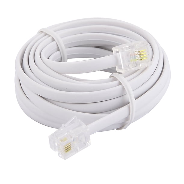 Ofertas Únicas 10Ft Cable Telefónico Macho a Macho RJ11 6P4C a Conector Enchufe Adaptador Cable de Extensión Telefónico
