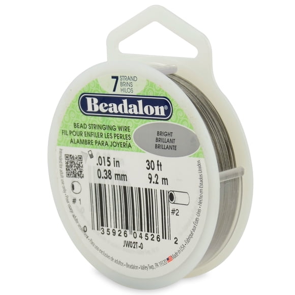 Beadalon Alambre para Ensartar Cuentas de Acero Inoxidable de 7 Hilos 0.38 mm 9.2 m