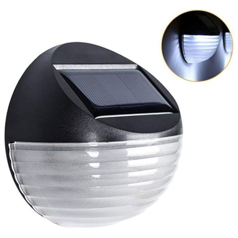 Click Ventas - Pack 2 Lampara Solar Redonda Sensor Fotocélula Para Pared