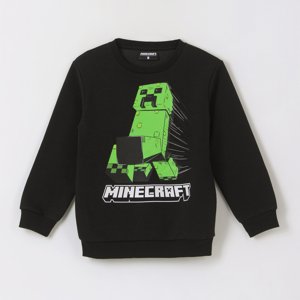 Polerón Cerrado Niño Creeper Run Negro Minecraft