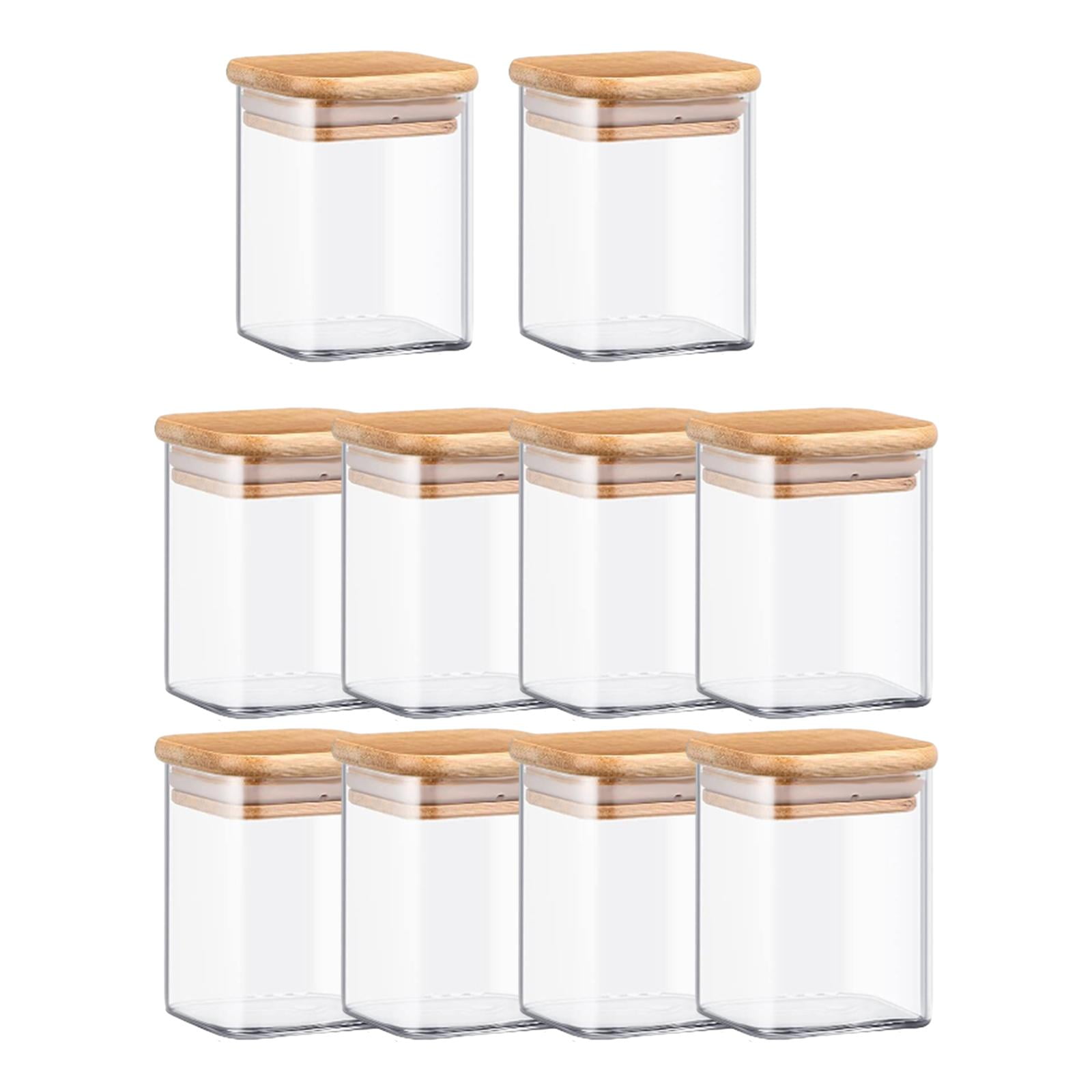 Bothyi - 10 Tarros De Almacenamiento De Alimentos, Tarro De Vidrio Transparente Para Azúcar, Té Floreciente, Especias