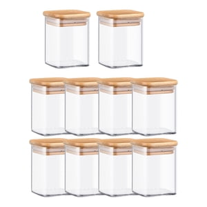 Bothyi - 10 Tarros De Almacenamiento De Alimentos, Tarro De Vidrio Transparente Para Azúcar, Té Floreciente, Especias