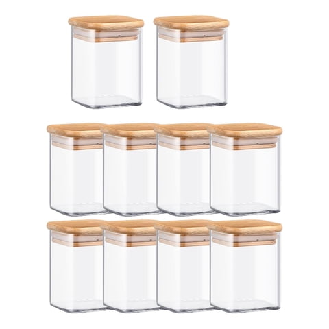 Bothyi - 10 Tarros De Almacenamiento De Alimentos, Tarro De Vidrio Transparente Para Azúcar, Té Floreciente, Especias