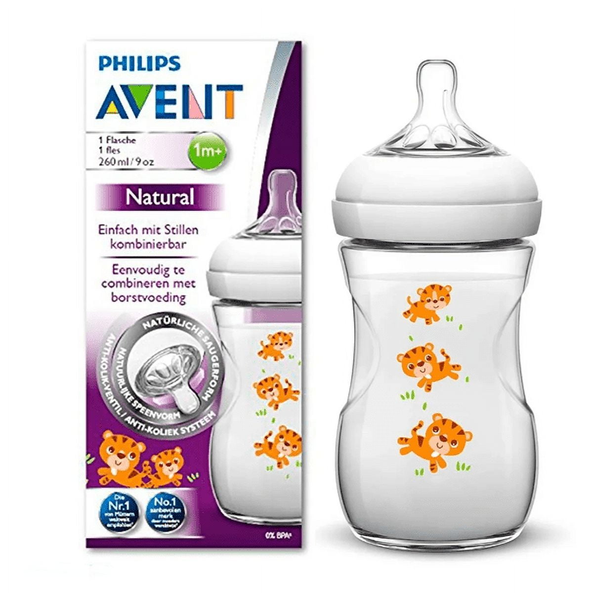 Philips Avent - Mamadera Natural 260ml Tigre