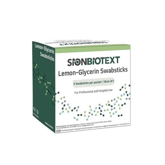 Hisopos SION BIOTEXT Limón-Glicerina Alivio de Molestias 75 unidades