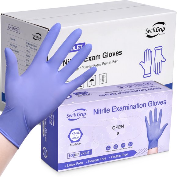Guantes desechables de nitrilo para exámenes SwiftGrip EN35V, 3 mil, 1000 quilates