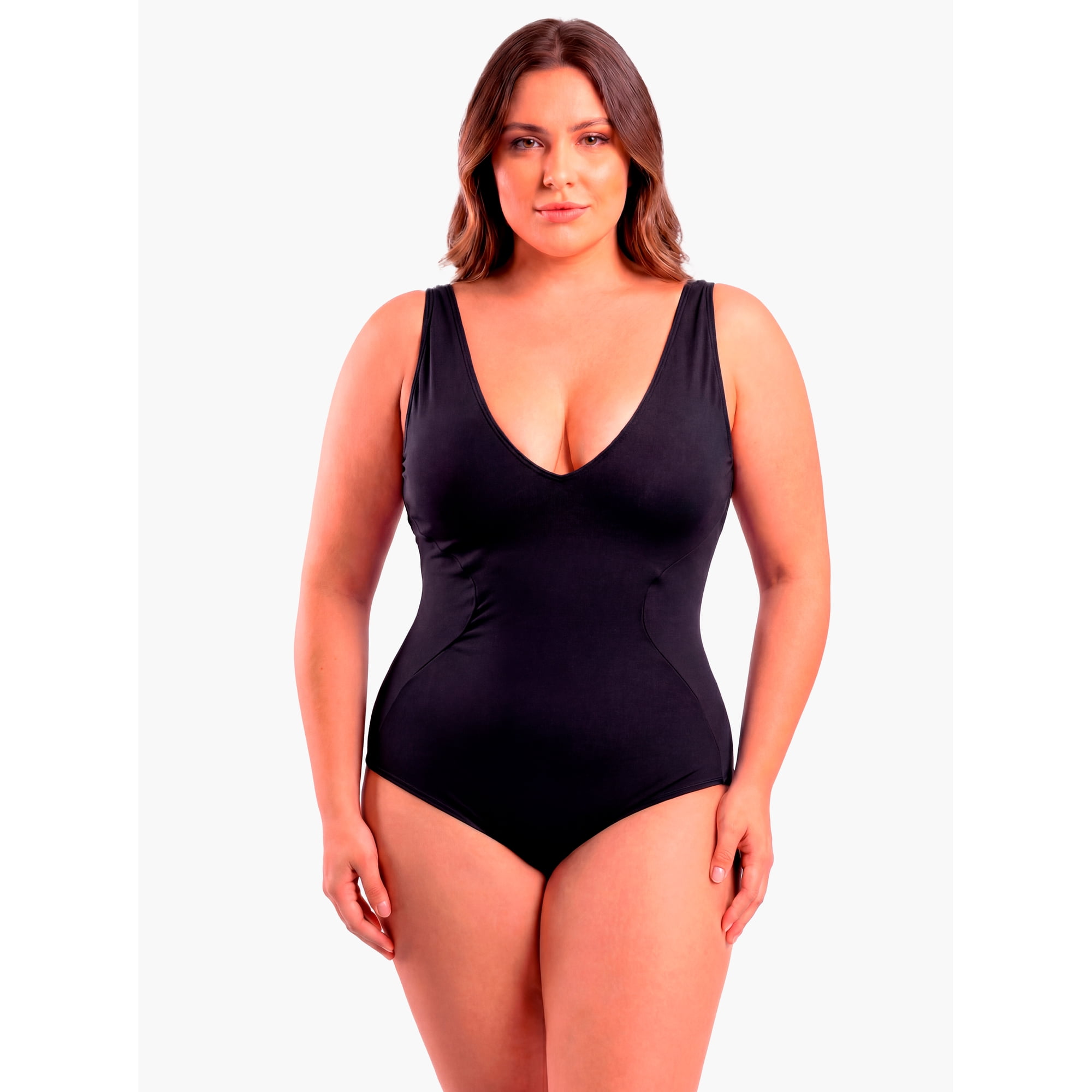 Samia - Traje De Baño Reductor Estilo Corset Ajustable Negro
