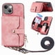 thumbnail image 1 of Funda Tipo Cartera con Correa Cruzada para iPhone 14 Protección Contra Golpes Rosa, 1 of 6