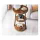 thumbnail image 5 of Mesa De Centro Lateral Living Redonda Doble Madera Nactural, 5 of 6