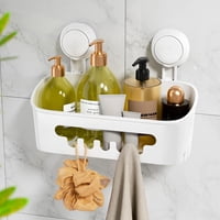 Shower Caddy Leverloc - Estante De Baño Con Ventosa (10 Kg), Color Blanco
