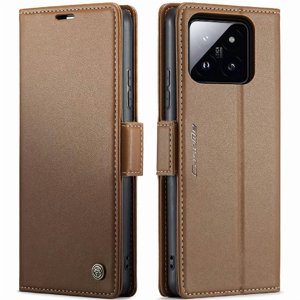 Caseme Tipo Cartera Xiaomi 14 Con Cierre Magnético, Rfid, Tarjetero, Soporte, Carga Inalámbrica