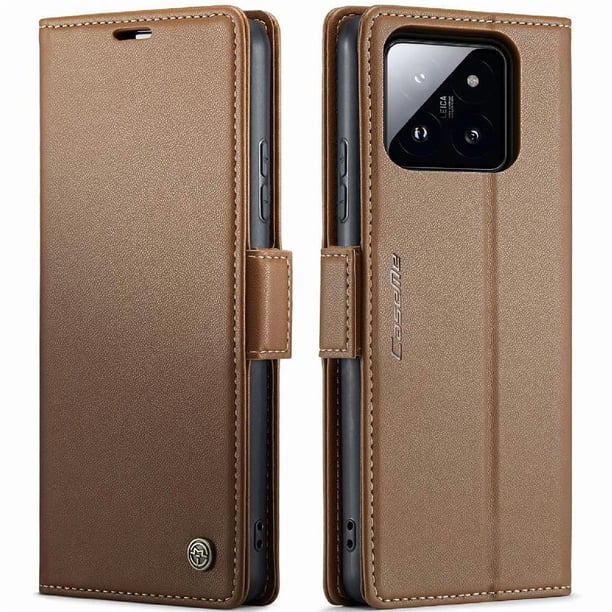 CaseMe tipo cartera Xiaomi 14 con cierre magnético, RFID, tarjetero, soporte, carga inalámbrica