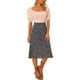thumbnail image 2 of INSPIRE CHIC Faldas Midi de Mujer Cintura Elástica Campesina A-Line Faldas Florales Ditsy Negro Púrpura XS, 2 of 6