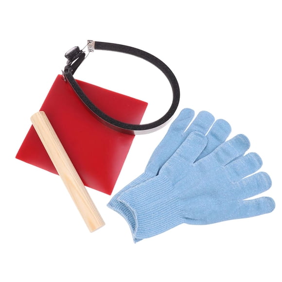 Juego de herramientas de corte de goma para tenis de mesa, accesorios para máquina de corte ergonómicos con guantes y rodillo de madera para torneos d