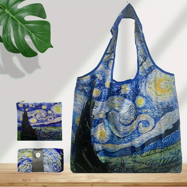 Museum Van Gogh Famous Painting Series Shopping Bag Folding Picture Scroll Bag