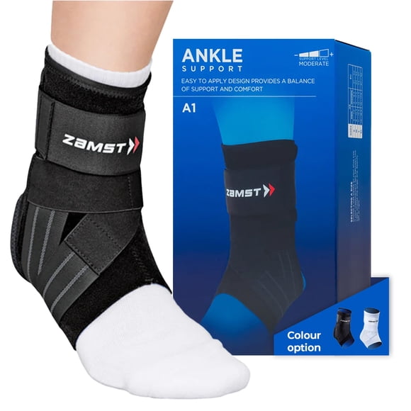 Tobillera Zamst A1 negra para deportes, transpirable, grande